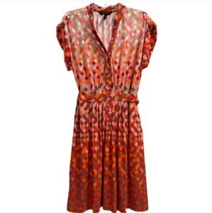 BCBG Maxazaria Vibrant Shirt Dress Knee Length Side Pockets Large